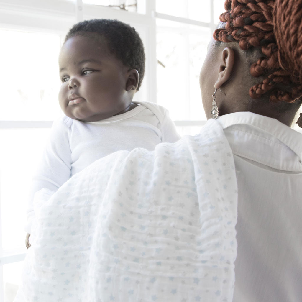 Blue muslin clearance blanket